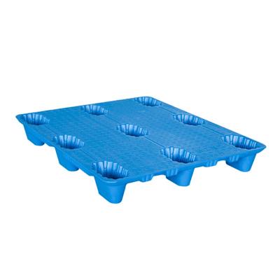 China Standard Size Professional Durable HDPE Single Faced Plastic Transport Pallet Load Capacity With Anti-Slip Bottom Deck for sale