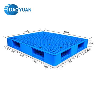 China Hot Sale 1200*1000 Double Faced Plastic Pallet Double Sided Reversible PP Reinforced Plastic Bule Pallet for sale