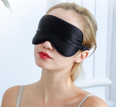 China Wholesale Anti-Puffiness Custom Printing Black Satin Sleep Eye Mask For Puffy Eyes for sale