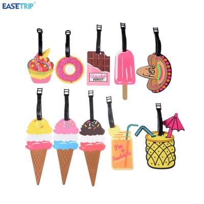 China Fancy Ice Cream Luggage Tags Eco - Friendly Custom Travel Shipping Colorful Silicone Luggage Tag for sale