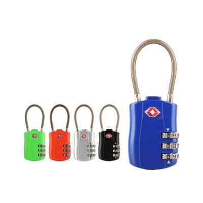 China tsa 3-dial Luggage Lock TSA Approve Bicycle Chain Combination Lock Travel 3 Dial Cable Padlock TSA Luggage Suitcase Lock for sale