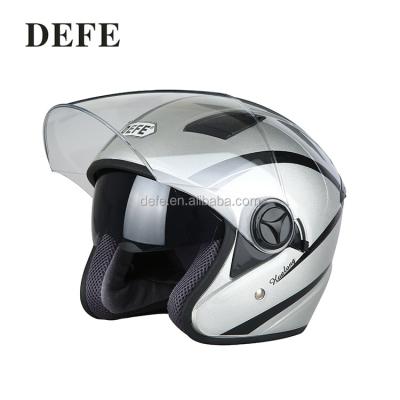 China Good Quality Silver Gray Head Motorcycle Protective Helmet Half Face Helmet Protection For Adult for sale