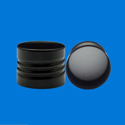 China 20mm 22mm 26mm 28mm Matte Printing Black Aluminum Screw Child Safe Hat for sale