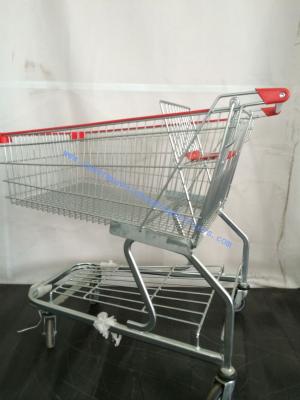 China Galvanized Unfolding Supermarket Shopping Trolley German Four Casters for sale