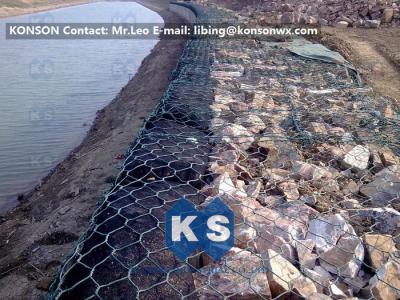 China Coastal Protection Gabion Mesh Boxes with Double Twisted Hexagonal Wire Mesh for sale