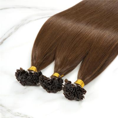 China Wholesale European Curly Curl Cuticle Aligned Double Drwan Full End Keratin Pre Bonded Flat Tip Virgin Hair Extension Netherland Hair for sale