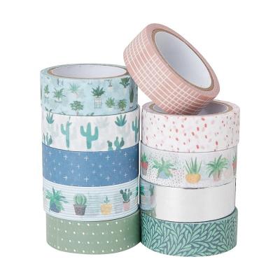 China OEM Waterproof DIY Decorate Scrapbooks Craft Projects Pretty Flora Washi Tapes for sale