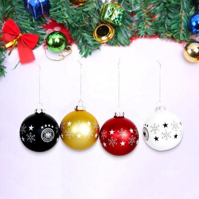 China 4 Wholesale Handmade Cartoon Characters Glass Ball Baubles Christmas Blue White Hanging Ornament for sale