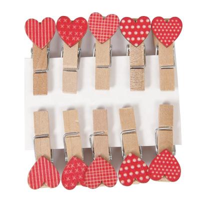 China China Fashion Multicolor Love Wood Crafts Wooden Peg Set for Valentine's Day for sale