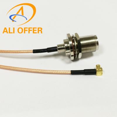 China High Quality MCX Male Right Angle Switch N Female Bulkhead Pigtail Cable with 15cm RG316 for sale