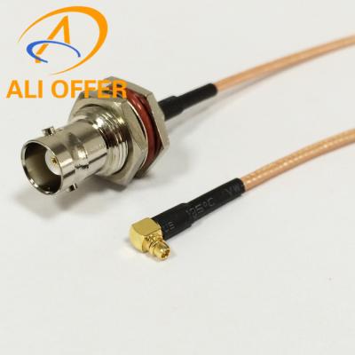 China High Quality BNC Female Connector to MMCX Male Right Angle Connector Pigtail with 15cm Cable RG316,BNC to MMCX Single for sale