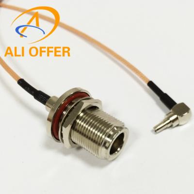 China High Quality N Switch CRC9 Pigtail Cable,N Female Bulkhead O-ring to CRC9 Male Right Angle Connector RG316 Cable for sale