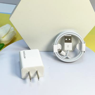 China Mobile Phone Amazon Hot Sale 5v 2A USA Plug Usb Wall Mounted Phone Charger For Iphone With Cable And Data Packet for sale