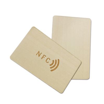 China Waterproof / Waterproof Laser Engraved Eco Friendly Wooden Smart NFC RFID Card for sale