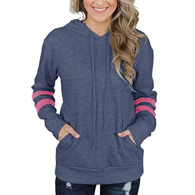 China Selling Women Blue Hoodie Daily Wear Geometric Short Easy Casual Warm Breathable Sportswear for sale