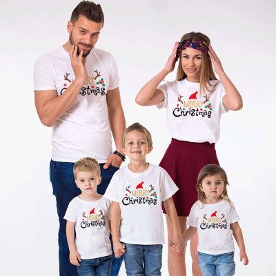 China Cartoon Breathable Unisex Christmas Printing Casual Comfortable New Year Holiday Theme Pure Cotton Kids T-Shirts for sale