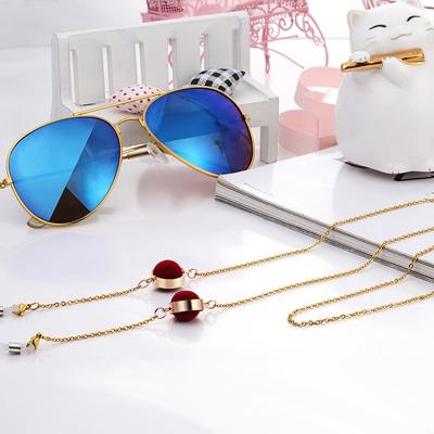 China Light and nice look for YTSDGW14 80cm people top women sunglasses tie fashion long glass neck cords and chains for sale