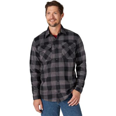 China Custom Wholesale Men's Breathable Wool Long Sleeve Plaid Shirt, Men's Plaid Pile Clothing, Flannel Shirt for sale