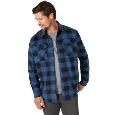 China Custom Wholesale Men's Breathable Wool Long Sleeve Plaid Shirt, Men's Plaid Pile Clothing, Flannel Shirt for sale