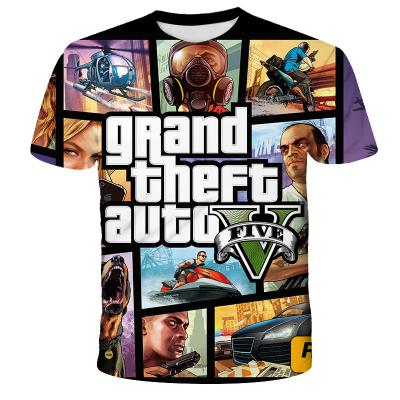 China 2022 Other 3D Printing Grand Theft Auto Game Gta 4/5 Printed T-shirts Short Sleeve T-shirt Children's Clothing Tops GTA5 T-shirt Kids for sale