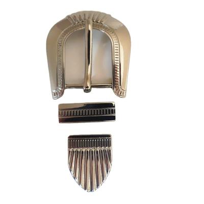 China Custom Western Cowboy Belt Buckle 3-Piece Pin Buckle Wholesale Metal Round Shape Color Men Belt Buckle Fits Drill Point Some Paint for sale