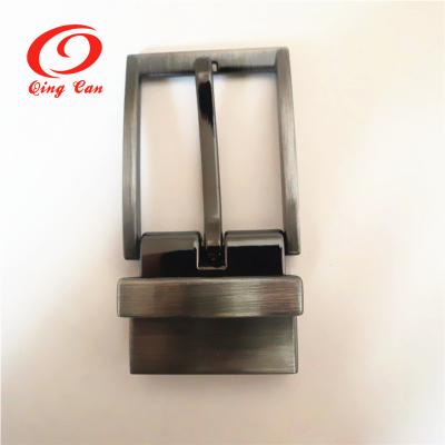 China Custom Reversible Metal Buckle Pin Rotating Parts Alloy Brushed Nickel Metal Men's Reversible Belt Buckle for sale