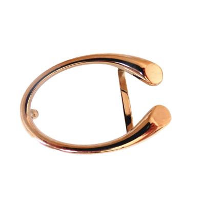 China Simple Design Round Shape Metal Pin Buckle Wholesale Metal Belt Buckle Gold Color Wholesale Light Buckle For Belts for sale