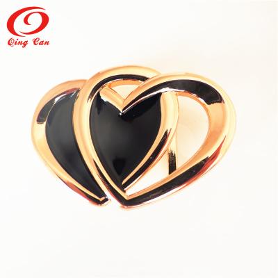 China Wholesale Round Shape Metal Pin Buckle Elegant Design Ladies Metal Dress Buckle Custom Dress Adjuster Buckle With Heart Shape for sale