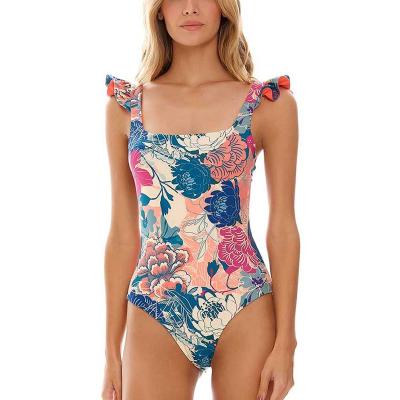 China One Piece Swimsuit In Stock Beachwear Digital Print Floral One Piece Swimwear With Bust Protection Underwire Bikini Swimwear For Women for sale