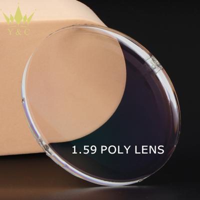 China Vision Wholesale Polycarbonate HMC AR Coating PC Eye Impact Resistance Glasses Single 1.59 Lenses for sale