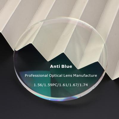 China Fast Delivery 1.56 Single Vision 1.60 1.67 1.74 Blue Blocking EMI SHMC Anti Luz Azul Optical Transparent Lens for sale