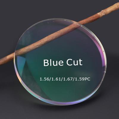 China Single Vision Danyang OEM UV420 Protect M. 8 Blue Material Cutting Glass 1.61 1.67 Japan Optical Glass MR7 for sale