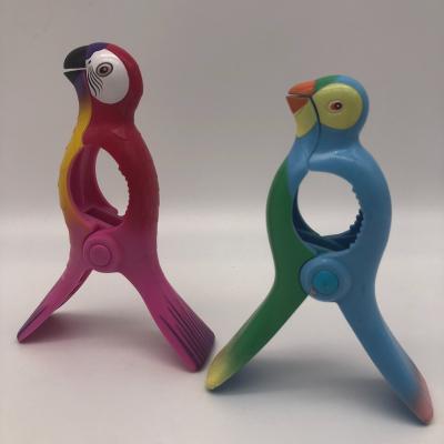 China Non-Toxic Plastic Parrot Toys Baby Learning Clothes Clips Bag Clips Chips Bag Clips for sale