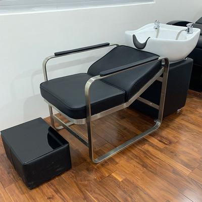 China Super Comfortable Modern Shampoo Backwash Unit Salon Furniture Barber Hair Washing Chair Lay Down Shampoo Bed for sale