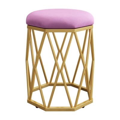 China Convertible Light luxury iron art dressing stool Nordic modern girl simple stool nail chair for sale