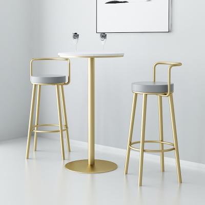 China Modern Modern Luxury Golden Wrought Metal Frame High Back Industrial Stool For Bar for sale