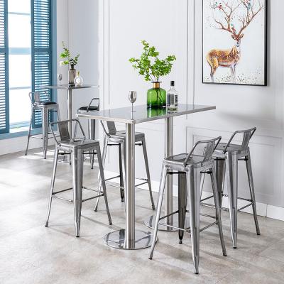 China Modern Vintage Industrial Metal Sets Used Restaurant Bar Furniture Tables Chairs for sale