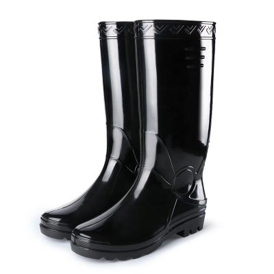 China Clear for Men Tall Shoes Man High Knee Heel Custom Logo Cheap Plastic Waterproof Pvc Rain Boots for sale