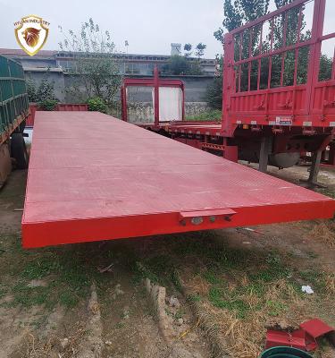 China 4 axle truck trailer 3 20ft 40ft used flatbed semi trailer container flat bed truck trailer price for sale