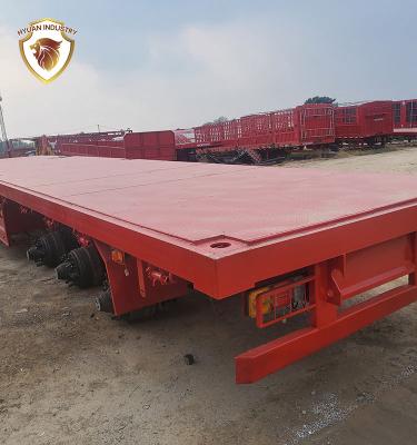 China Flatbed Truck 20ft 40ft Trailer Used Container Deck Trailer Price for sale