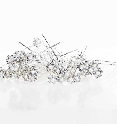 China Iron Bride Braided Flower Hairpin Insert Drill Pin Girls Braided Hair Decoration Hari Adhesions for sale