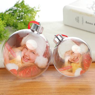 China Creative Christamas Decoration Christmas Decorations Transparencies Threaded Cover 8cm Photo Christmas Ball 10cm Wholesale for sale