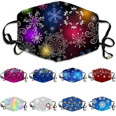 China Fashionable Hot Selling Breathable Cotton Printed Face Mask Christmas Halloween Face Mask For Festival Party for sale