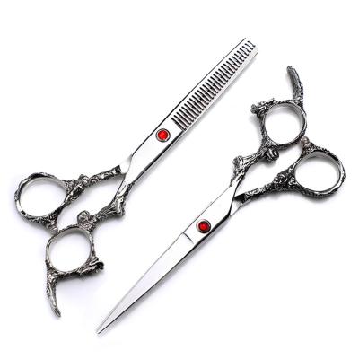 China New Style 4CR Stainless Steel Hairdressing Hair Thinning Scissors Scissors Set Flat Tooth Hair Scissors 6 Inch Professional Hair Cutting Scissors for sale