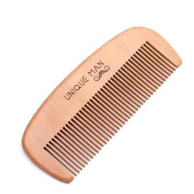 China Comfortable IN CURRENT Custom High Quality Private Label Single Sided Pear Wooden Beard Comb For Men for sale