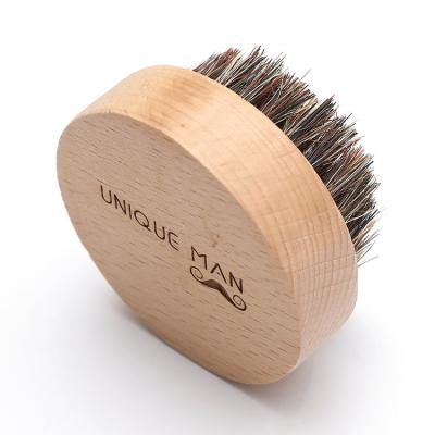 China Compact Ready to Ship Natural High Quality Natural Beech Wood Braid Hair Round Beard Brush for sale