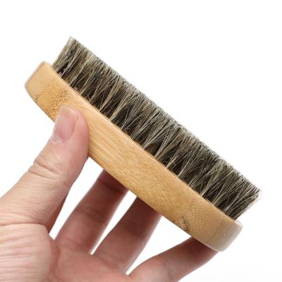 China Fashionable Appearance IN STOCK OEM 100% Hot Selling Natural Wooden Boars Stiffen Men's Wooden Beard Brush for sale