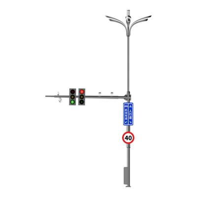 China Multifunctional Street Light Post L Shape Traffic Light Signal Smart Poles Traffic Light Poles With Frame for sale