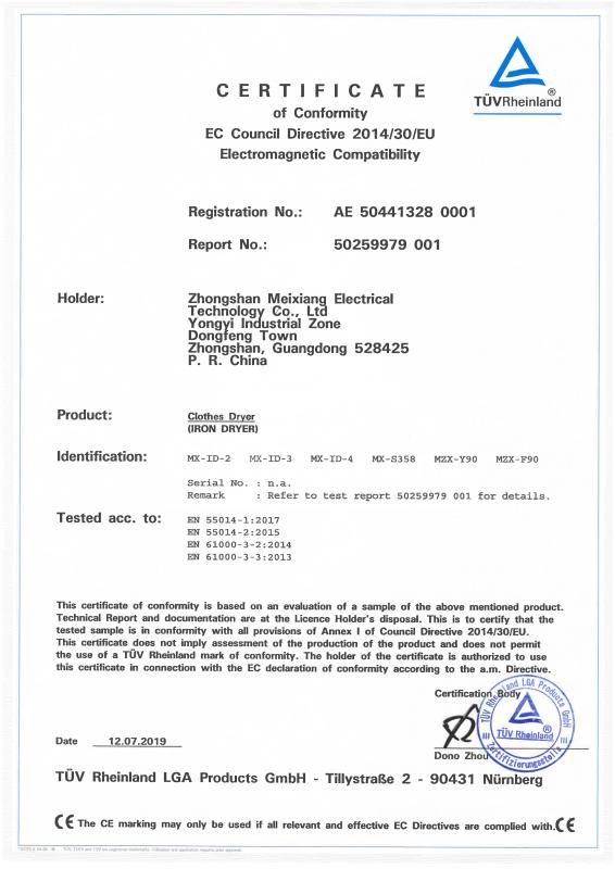 CE - Zhongshan Meixiang Electrical Technology Co., Ltd.