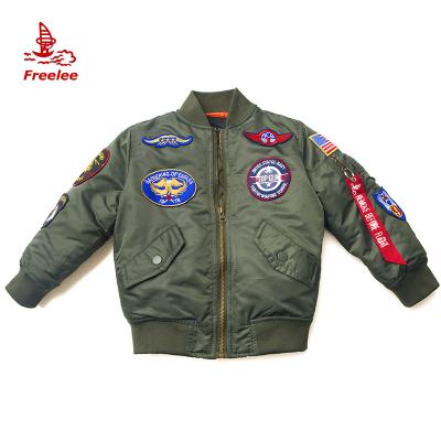 China Wholesale High Quality QUICK DRY Winter Boy Girls Kids Toddler Bomber Flight Patched Jacket for sale